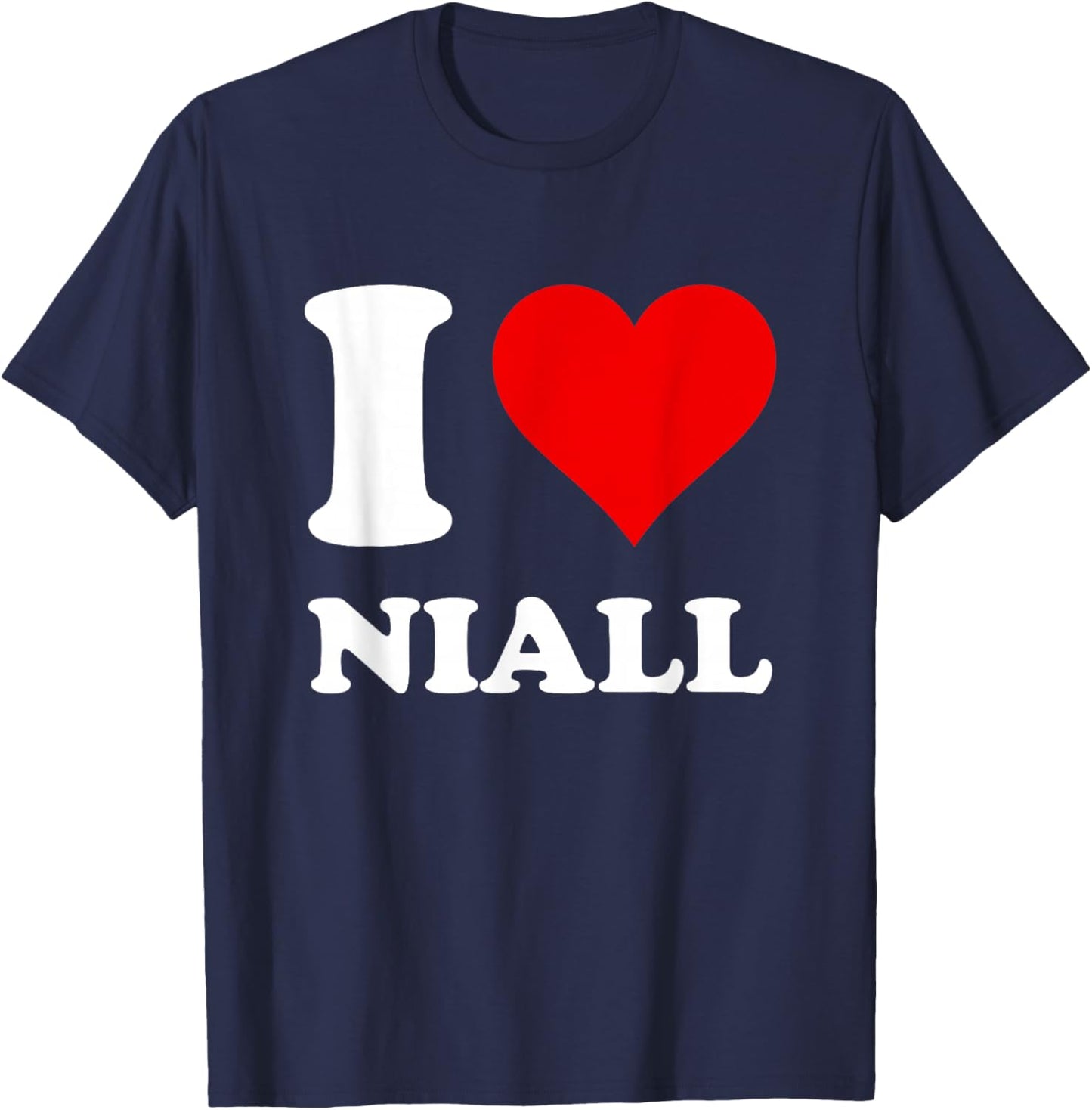 Red Heart I Love Niall T-Shirt - T-Shirt | Navy