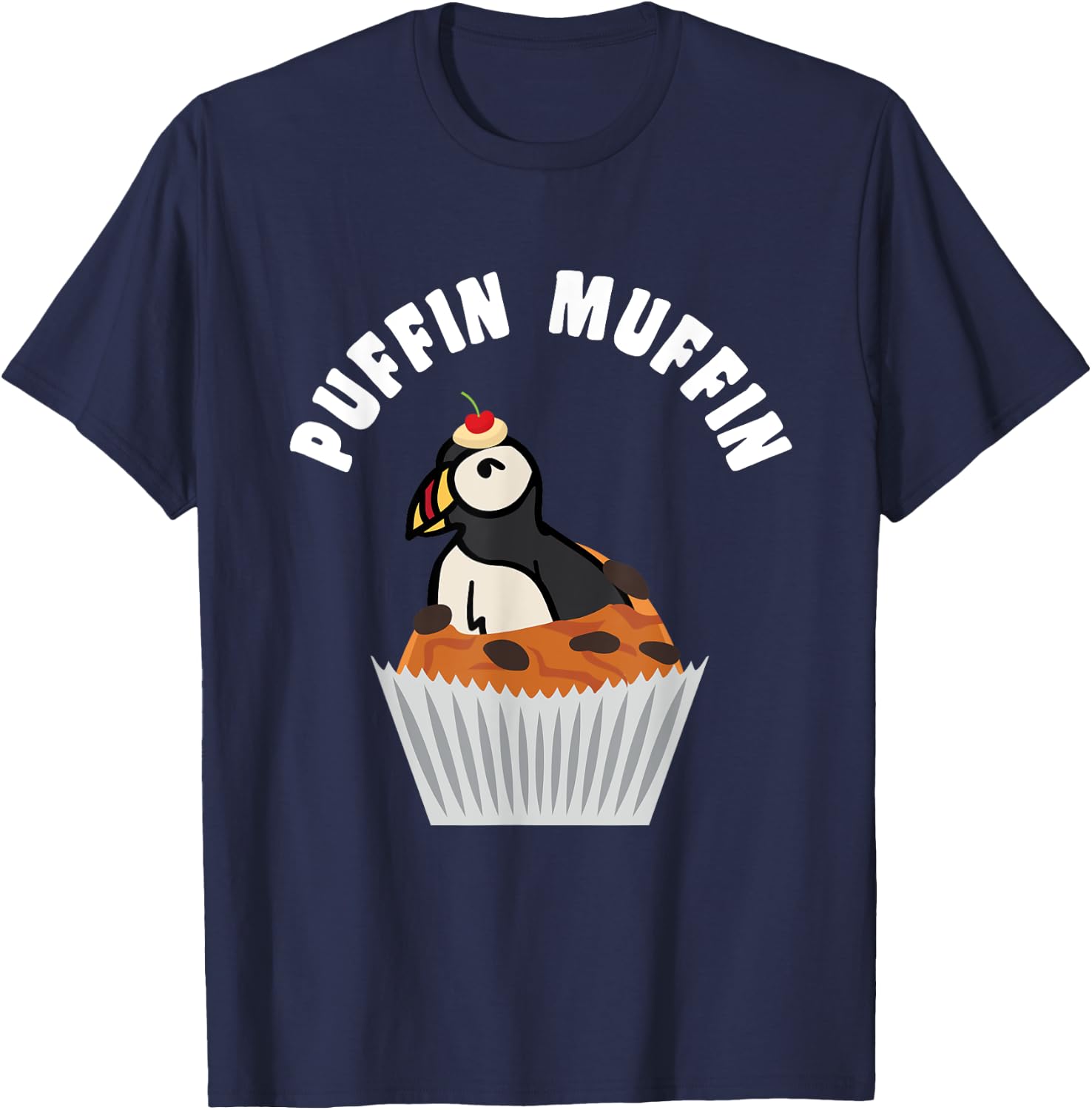 Iceland Puffin Muffin Puns Funny Seabird Lover Puffins Gift T-Shirt - T-Shirt | Navy