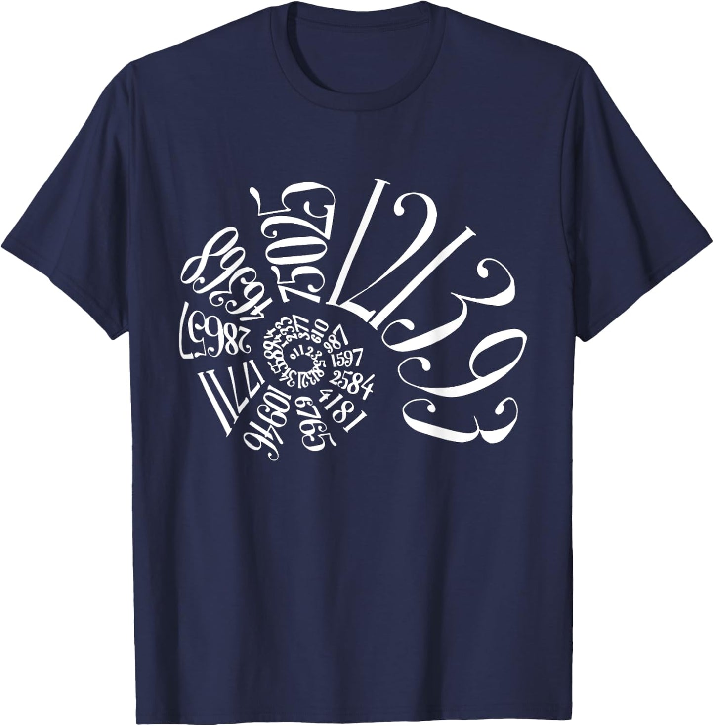 Fibonacci Sequence Spiral T-Shirt - T-Shirt | Navy