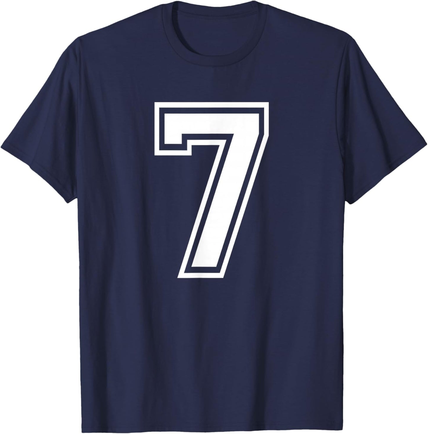 Number 7 Birthday Gift Sports Player Team Numbered Jersey T-Shirt - T-Shirt | Navy
