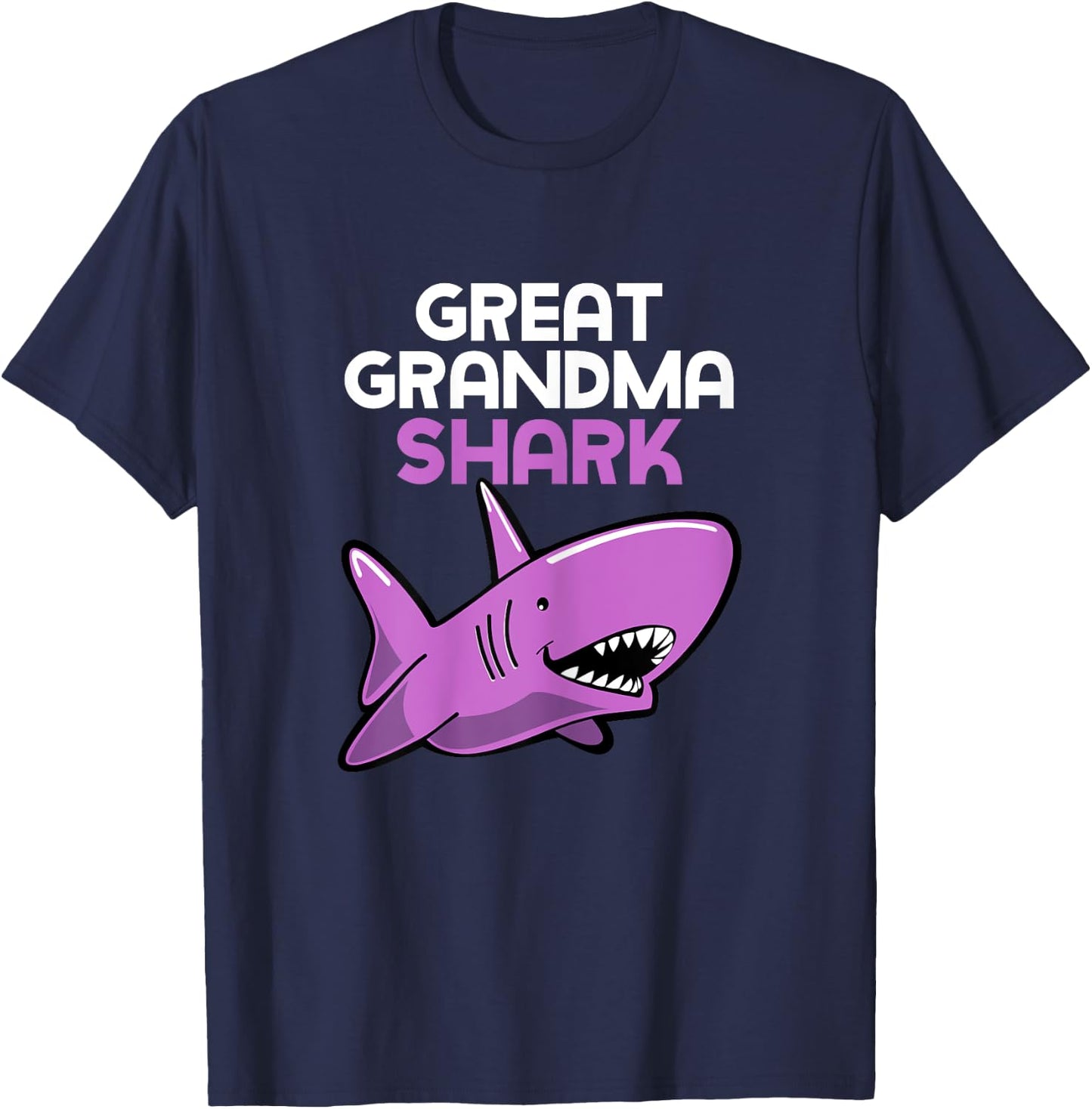 Great Grandma Shark Funny Family T-Shirt - T-Shirt | Navy