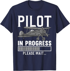 Pilot Art Men Women Airline Future Pilot Aviation Airplane T-Shirt - T-Shirt | Navy