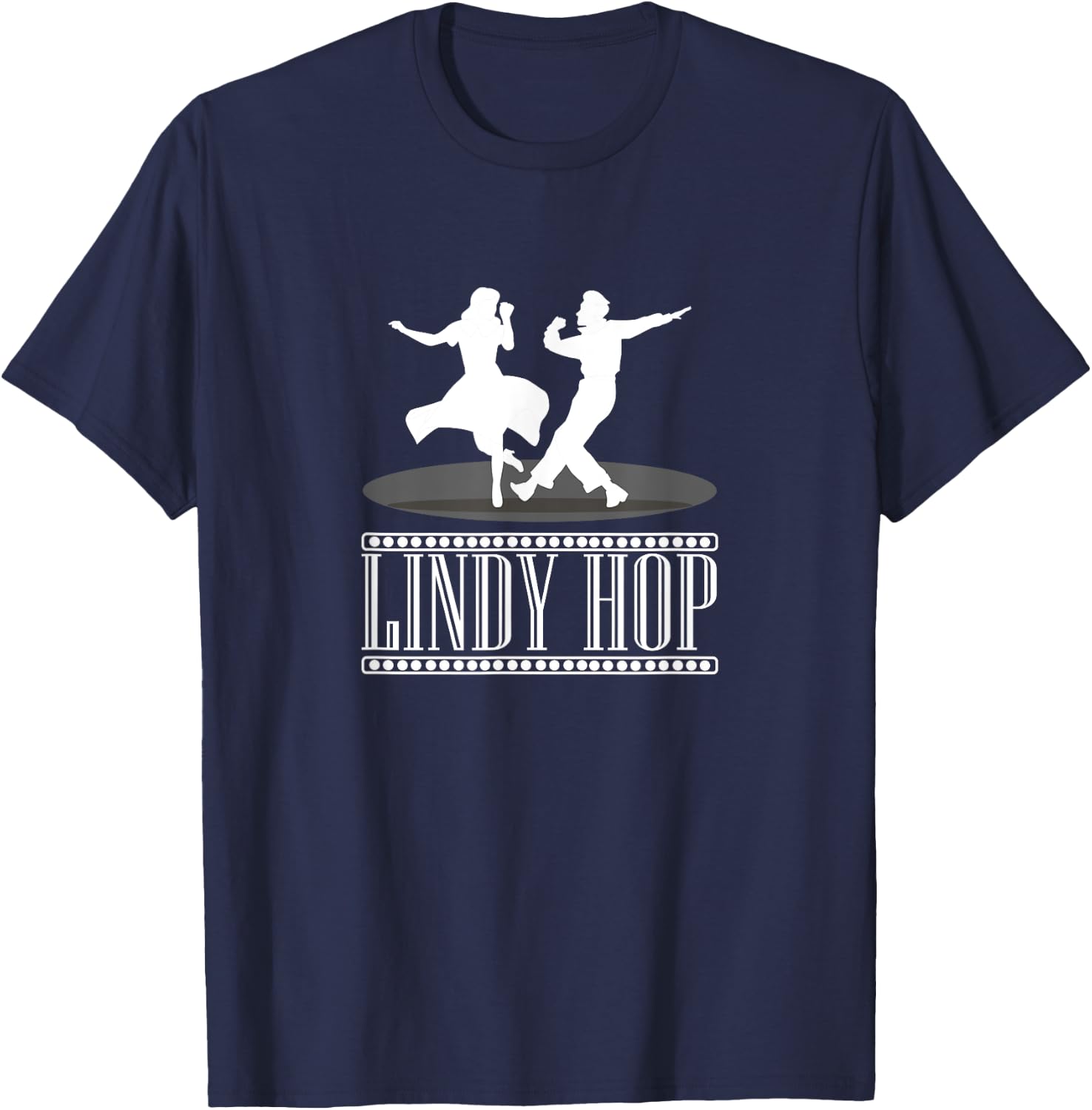Swing Lindy Hop 40s Couple Pair Dance T-Shirt - T-Shirt | Navy