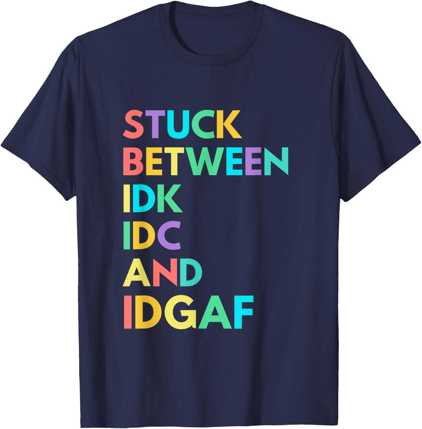 THE PINEAPPLE Women's Funny Fitness IDK IDC IDGAF - Black, Small T-Shirt - T-Shirt | Navy