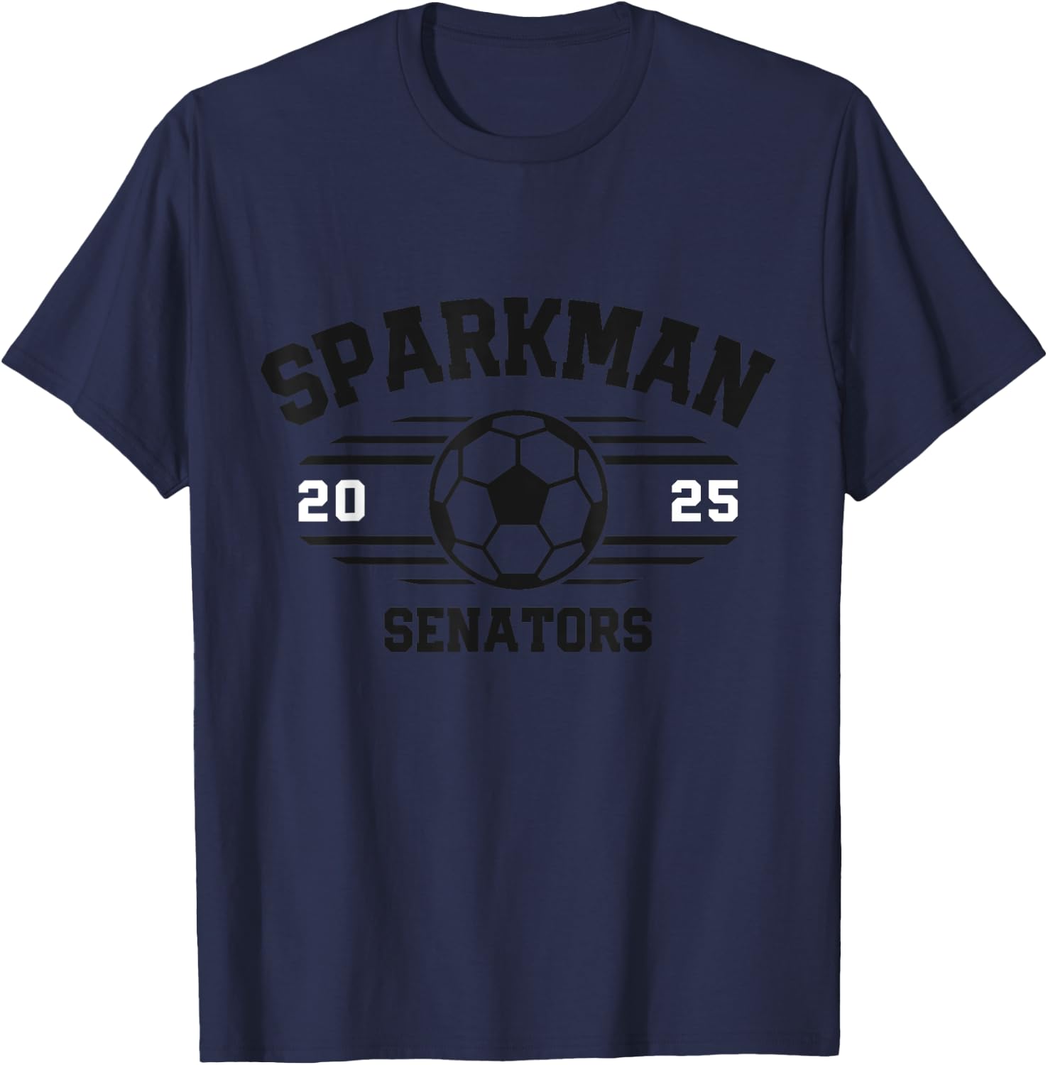 Sparkman Senators Soccer Ball 2025 T-Shirt - T-Shirt | Navy