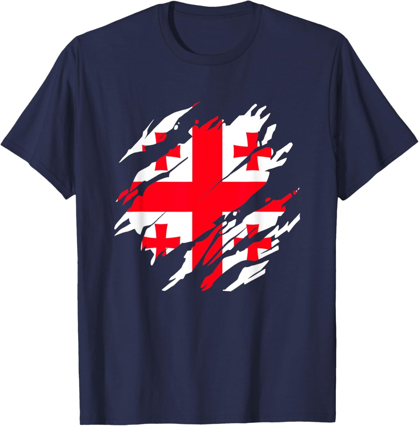 Stolze Georgische Flagge Fans Georgien T-Shirt - T-Shirt | Navy
