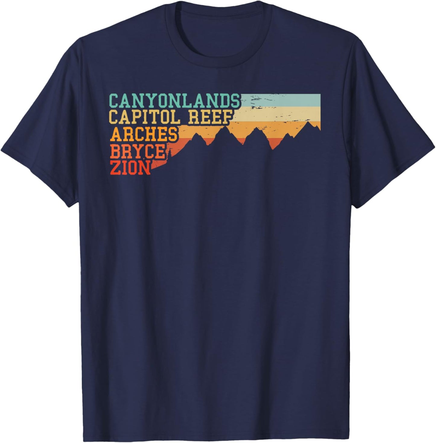 Vintage Utah Souvenir Big 5 Utah Mighty Five National Park T-Shirt - T-Shirt | Navy