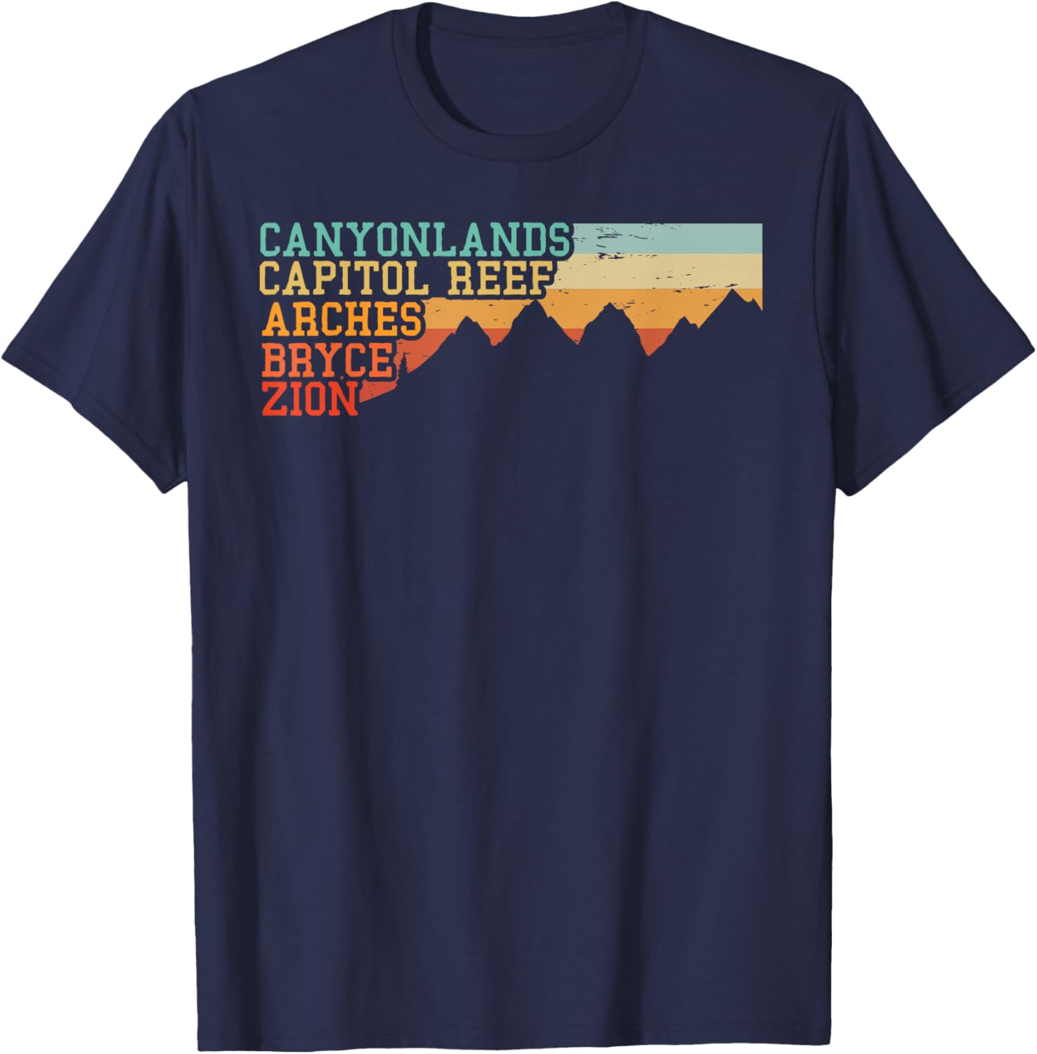 Vintage Utah Souvenir Big 5 Utah Mighty Five National Park T-Shirt - T-Shirt | Navy