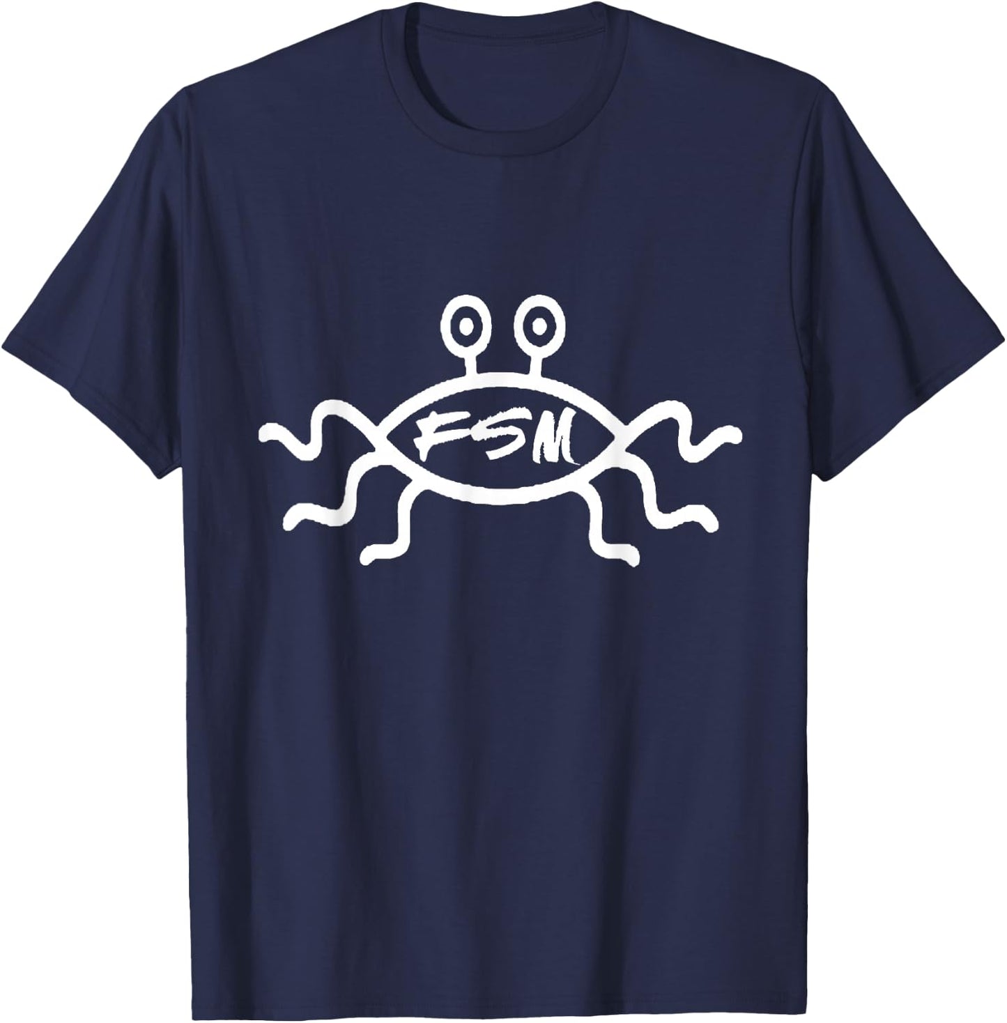 FSM Flying Spaghetti Monster Pastafari Atheist Religion T-Shirt - T-Shirt | Navy