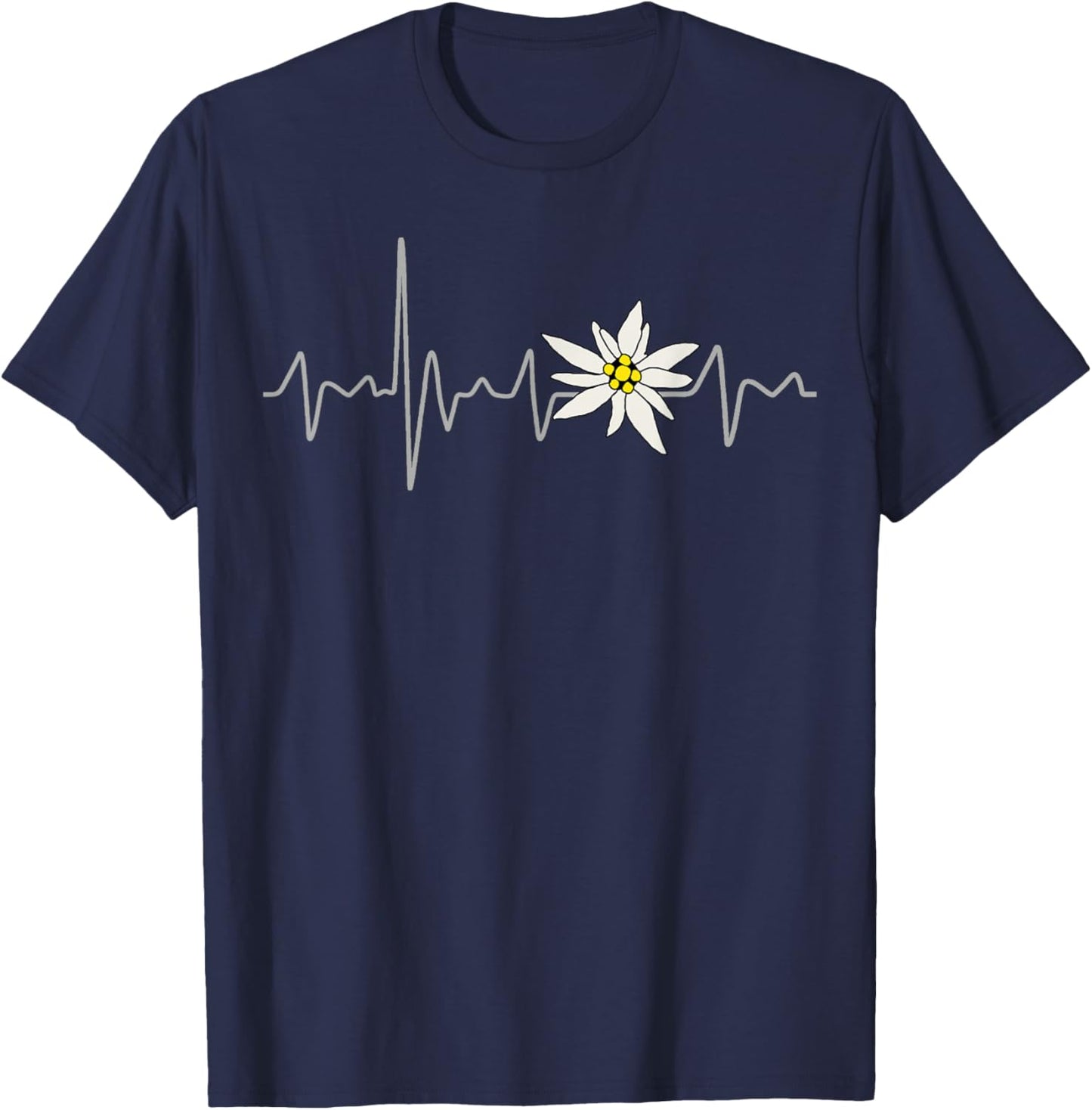 Edelweiss Heartbeat Oktoberfest Vintage Holiday Souvenir T-Shirt - T-Shirt | Navy
