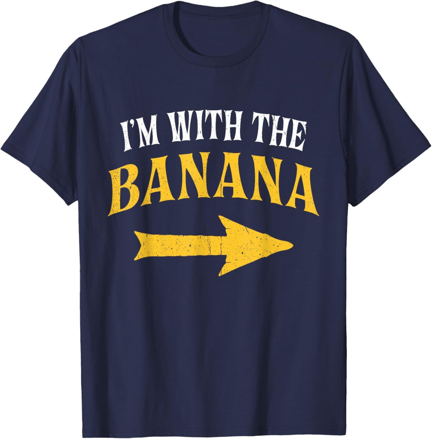 I'm With The Banana Costume Halloween Matching Couple T-Shirt - T-Shirt | Navy