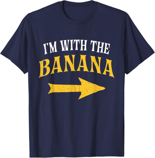 I'm With The Banana Costume Halloween Matching Couple T-Shirt - T-Shirt | Navy