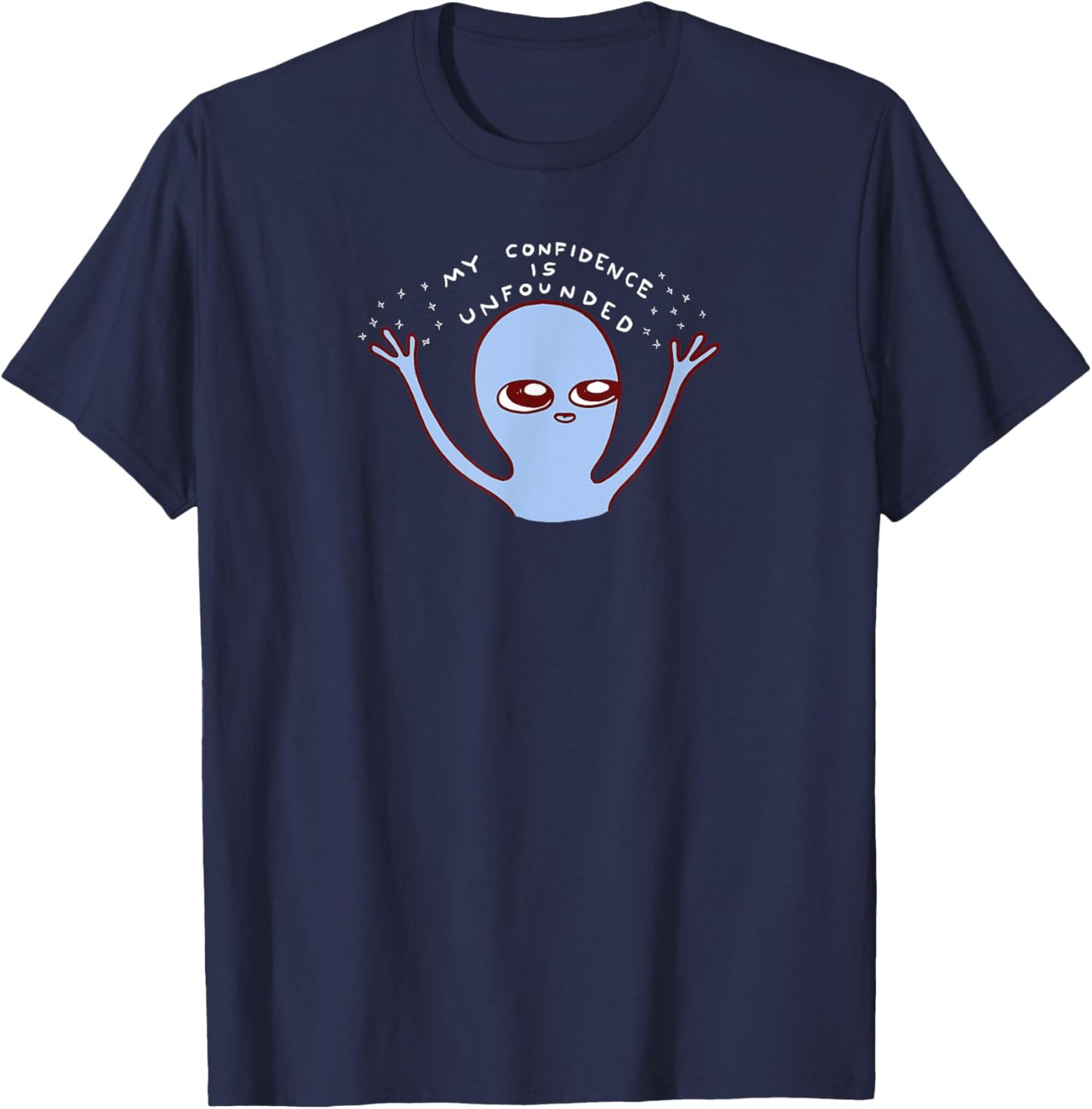 Threadless Nathan W. Pyle Strange Planet Confidence Graphic T-Shirt - T-Shirt | Navy