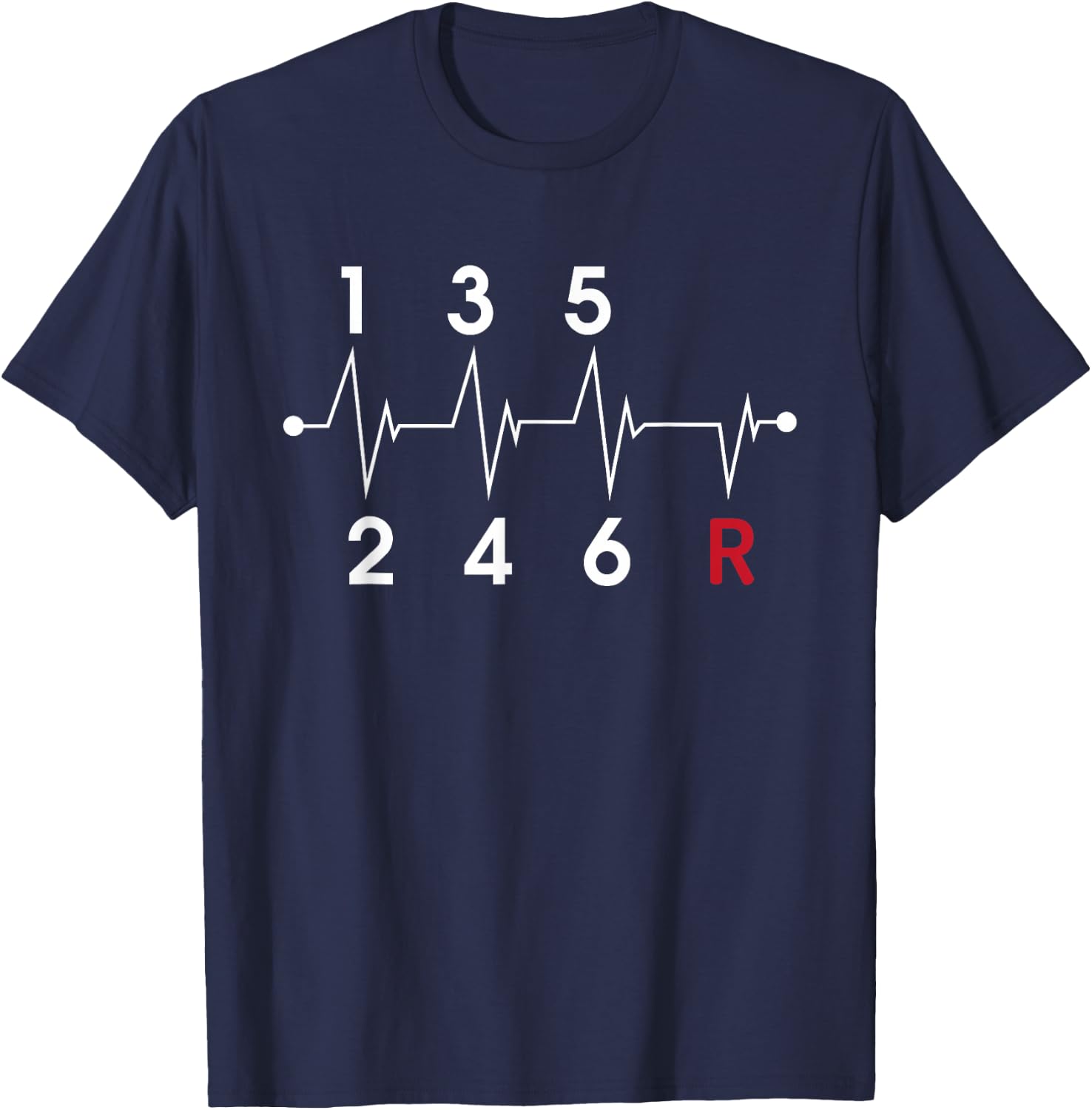 6 Speeds Gear Shift Manual Transmission Funny Car Race Gift T-Shirt - T-Shirt | Navy