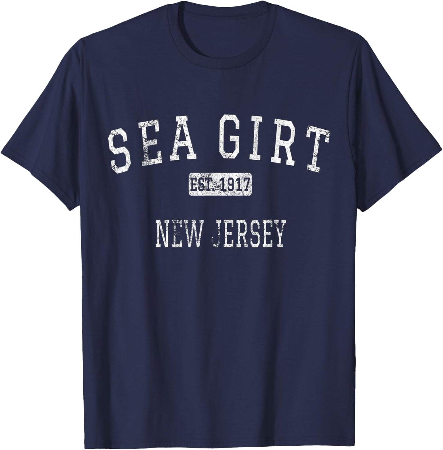Sea Girt New Jersey NJ Vintage T-Shirt - T-Shirt | Navy