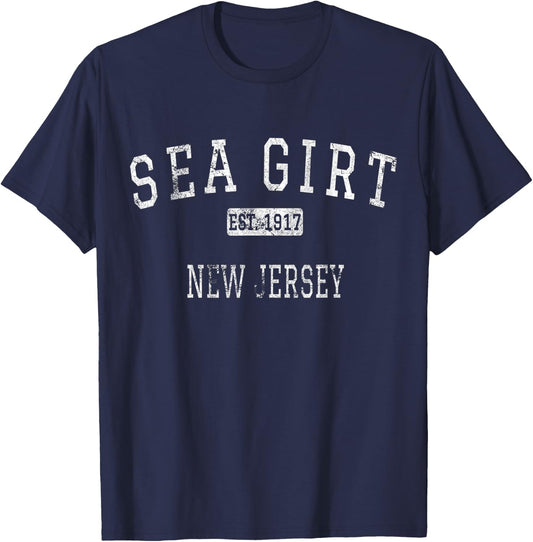 Sea Girt New Jersey NJ Vintage T-Shirt - T-Shirt | Navy