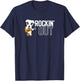 Animal Crossing K.K. Slider Rockin' Out Black & White Poster T-Shirt - T-Shirt | Navy