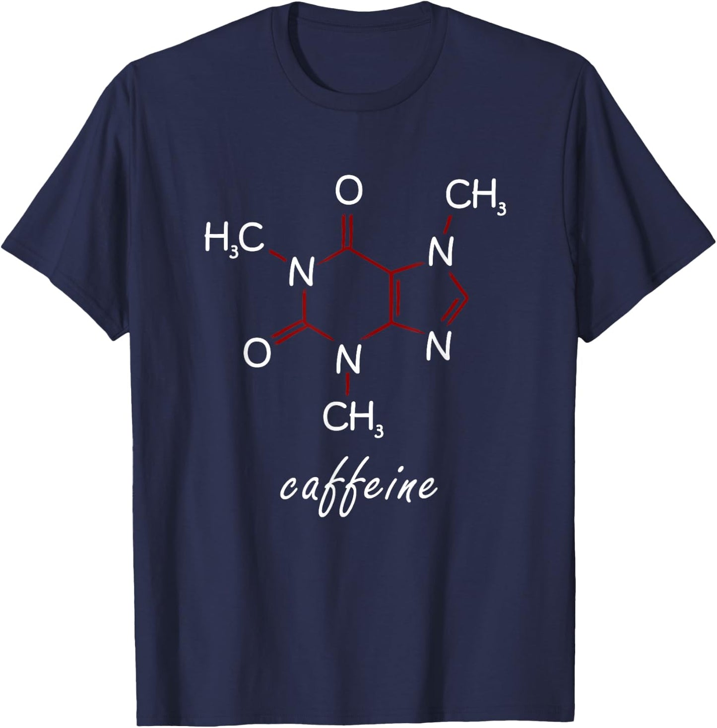 Caffeine Molecule T Shirt Coffee Lovers Gifts Women T-Shirt - T-Shirt | Navy