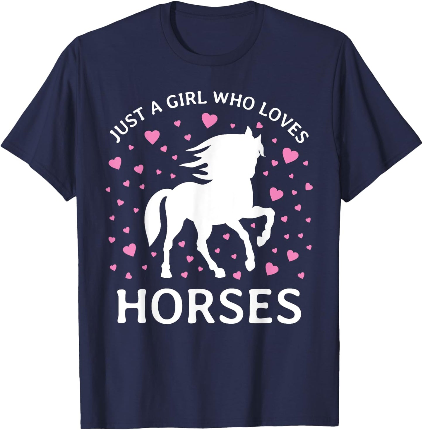 Just A Girl Who Loves Horses Cowgirl Horse Girl Horse Riding T-Shirt - T-Shirt | Navy
