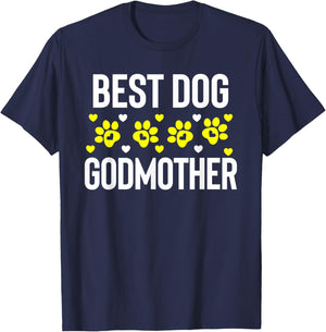 Dog Lover Holiday Christmas Best Dog Godmother Novelty Gifts Women Kids T-Shirt - T-Shirt | Navy