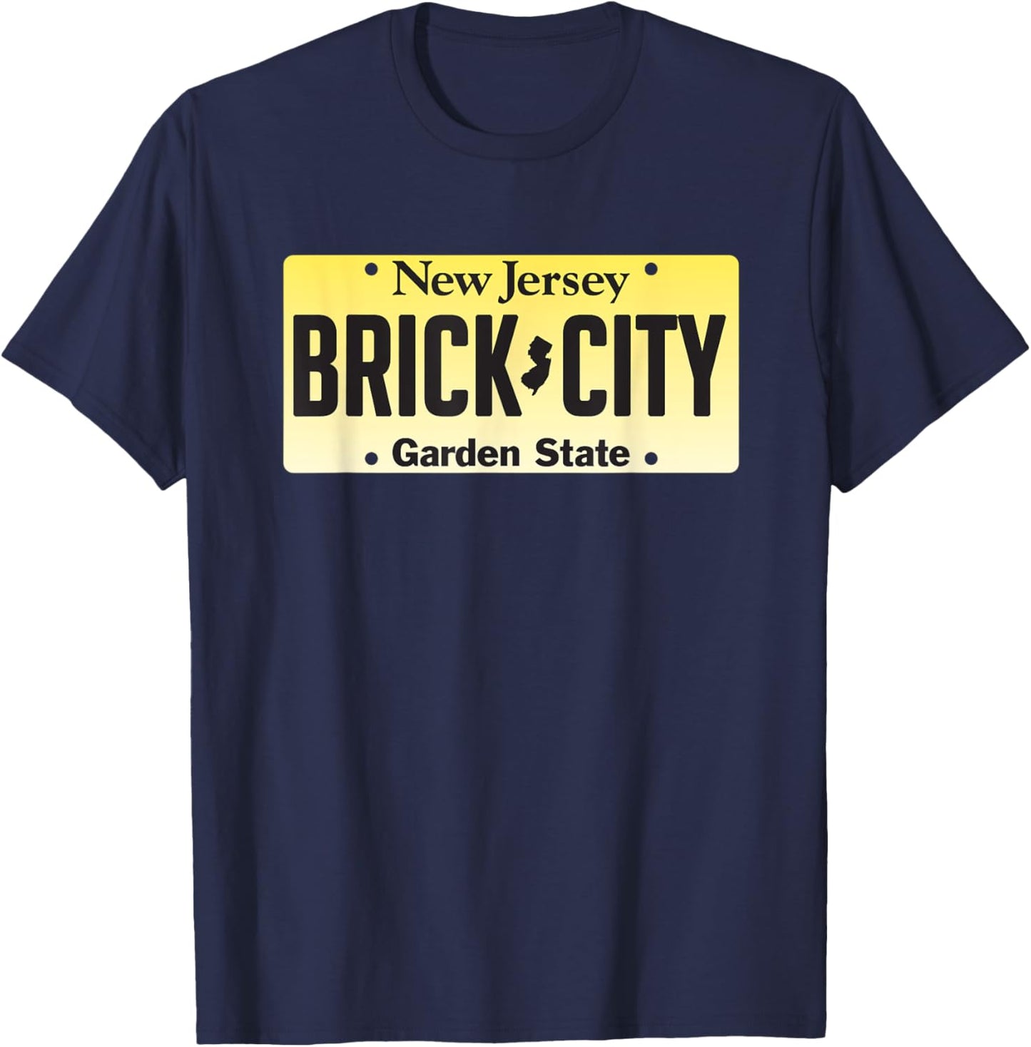 Brick City New Jersey license plate T-Shirt - T-Shirt | Navy