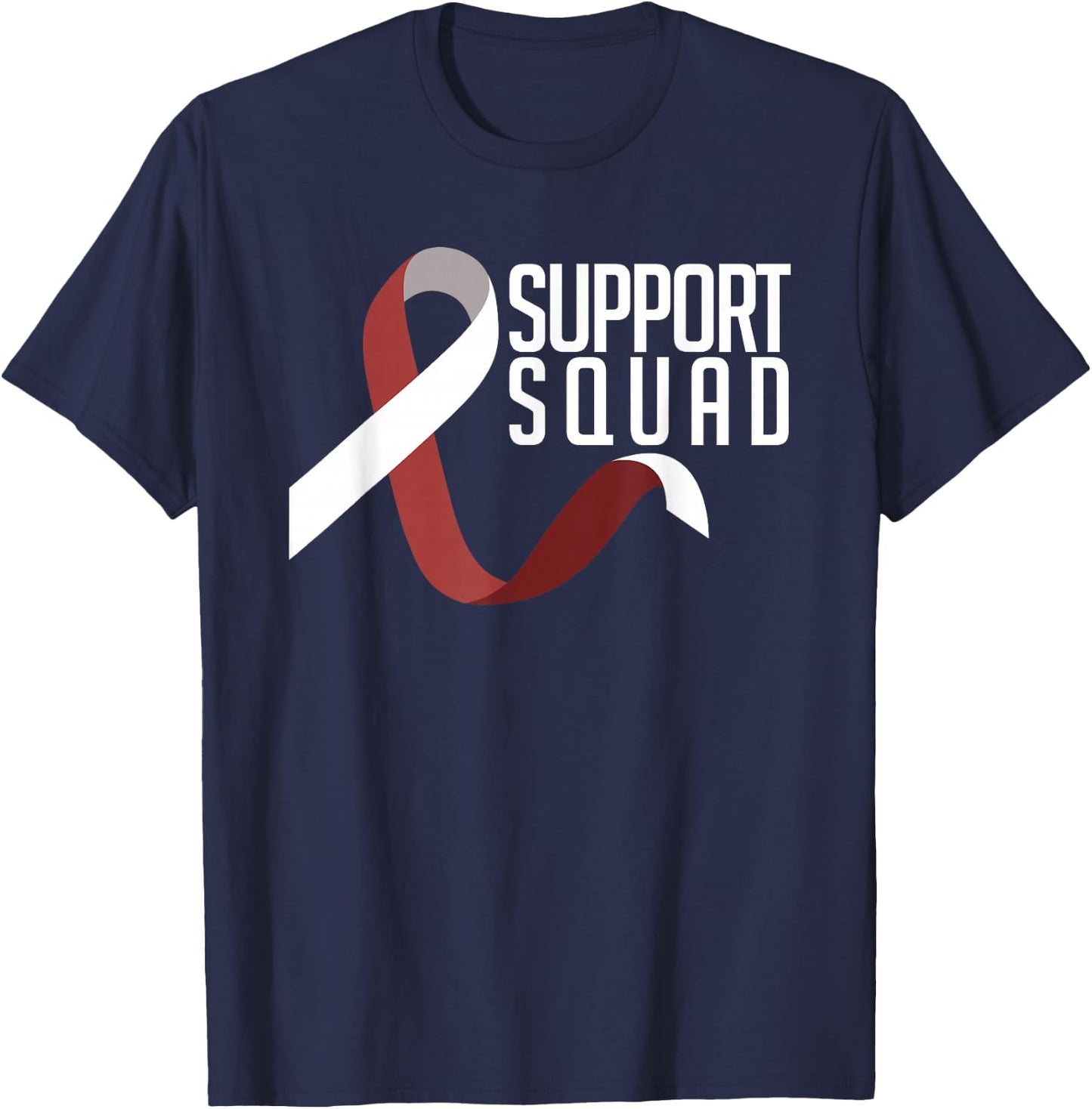 Support Squad Throat Oral Head & Neck Cancer Awareness T-Shirt - T-Shirt | Navy