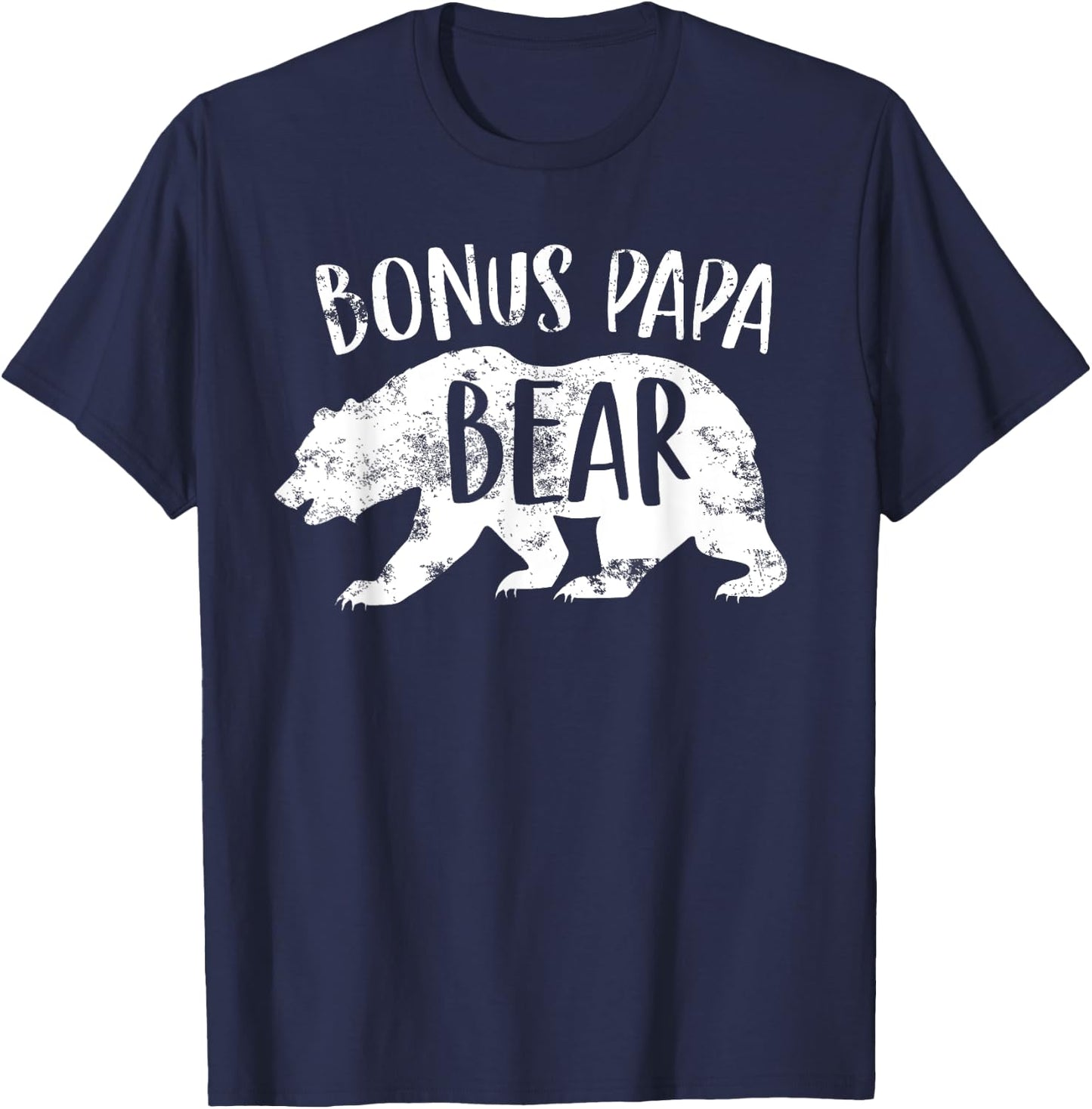 Bonus Papa Bear Best Stepfather Ever Step Son Stepdad Themed T-Shirt - T-Shirt | Navy