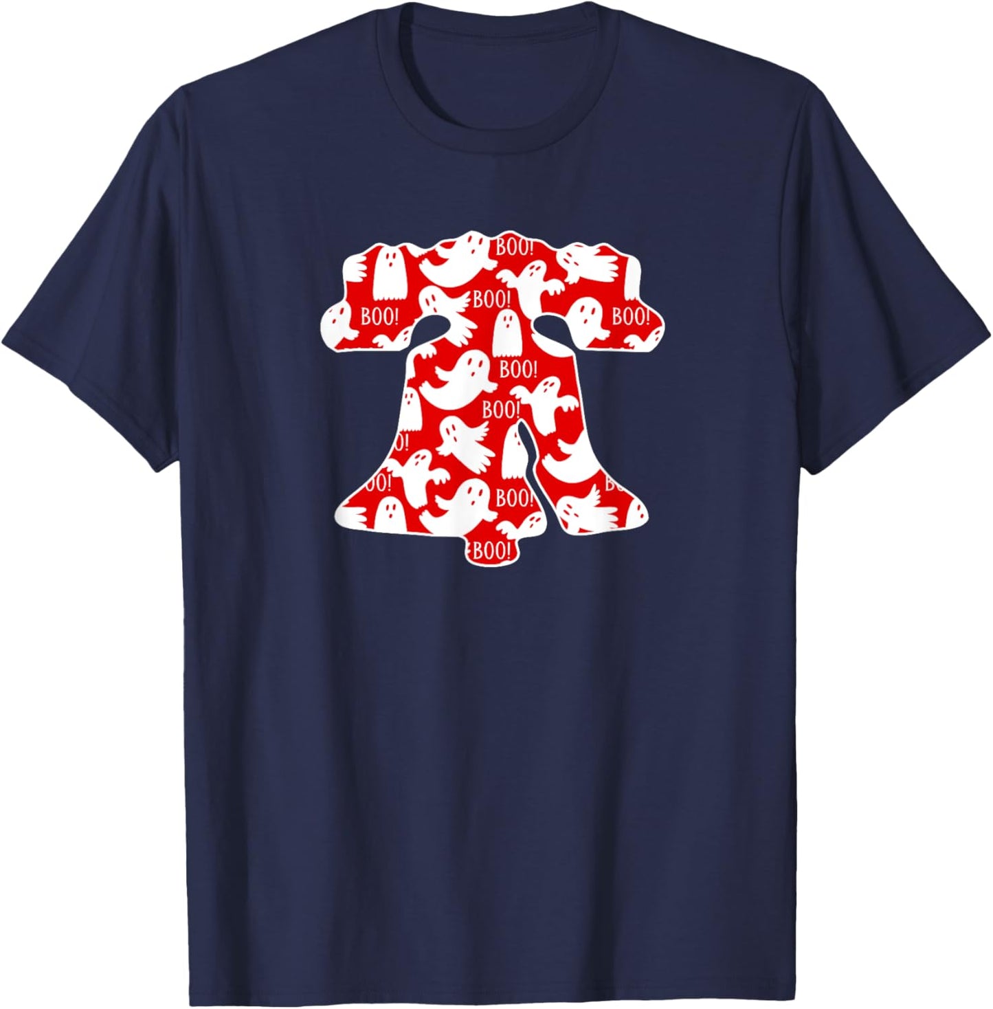 Funny Philadelphia Halloween Ghost Boo Bell Philly Fan Fall T-Shirt - T-Shirt | Navy
