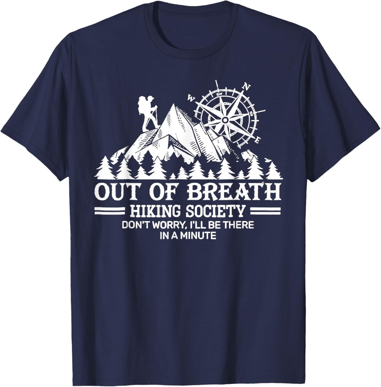 Out of breath hiking society T-Shirt - T-Shirt | Navy