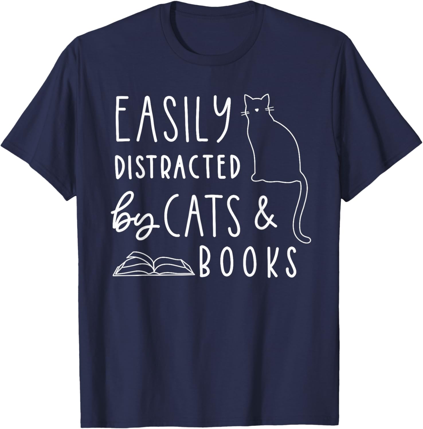 Cat Lover, Cat Owner, Cat Mom, Cat T-Shirt - T-Shirt | Navy