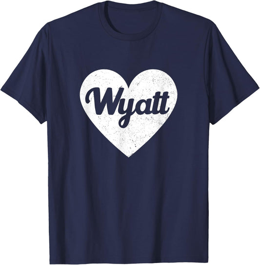 I Heart Wyatt Favorite First Name Heart Love Wyatt T-Shirt - T-Shirt | Navy