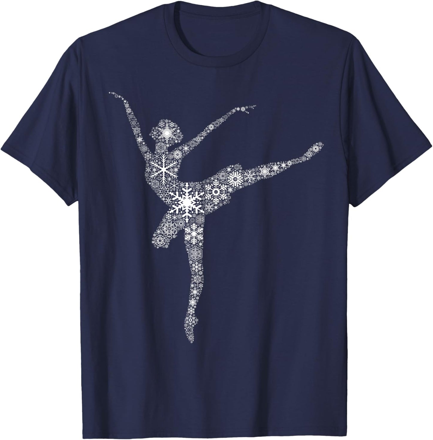 Weihnachts-Kostm Schneesilhouette Snowflake Christmas Ballet Dance Black - Women, Girls, Toddlers, Children - Small - Short Sleeve T-Shirt - T-Shirt | Navy
