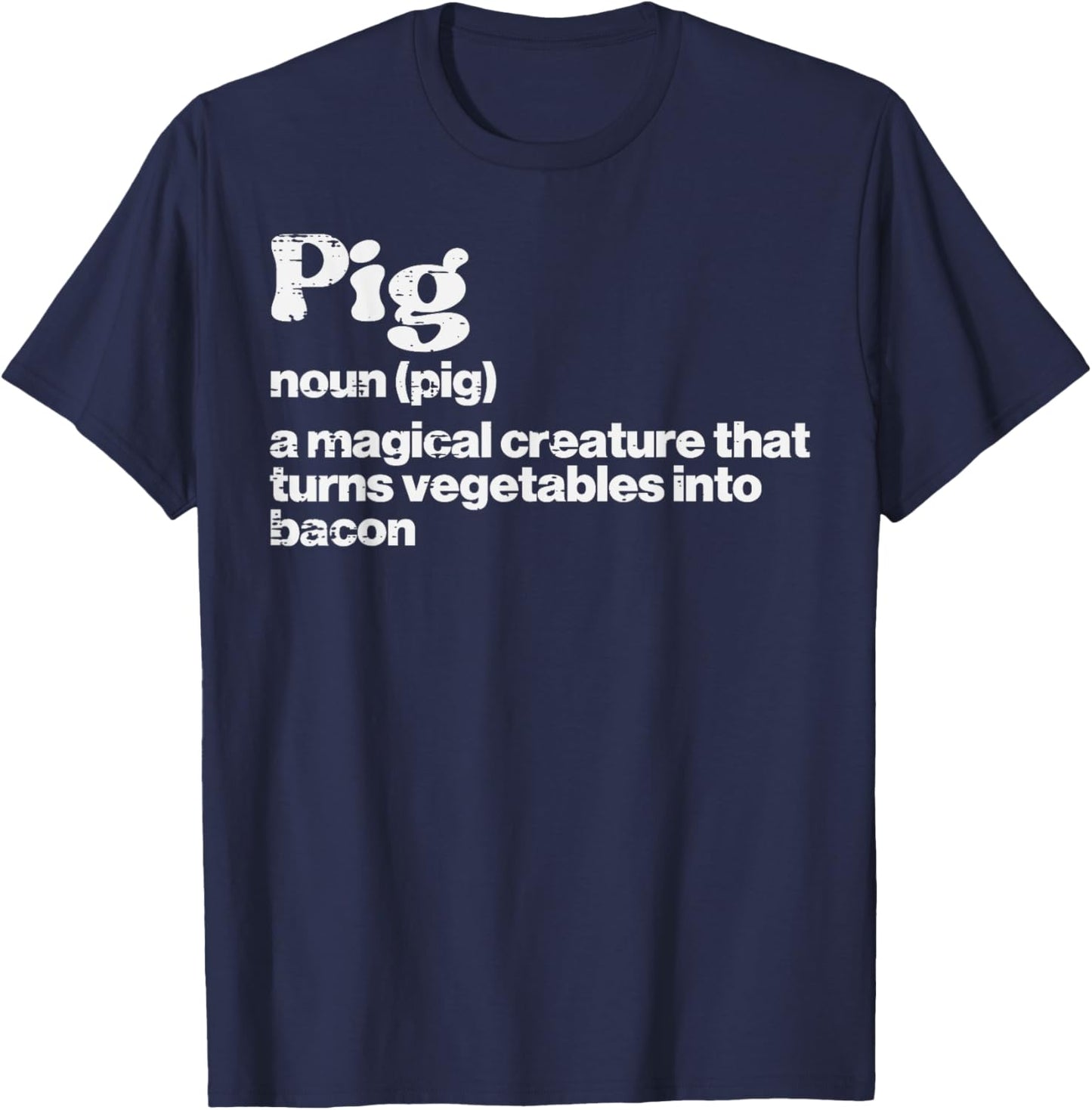 Pig Definition Bacon Funny Bbq Barbecue Grill Men Women Kids T-Shirt - T-Shirt | Navy