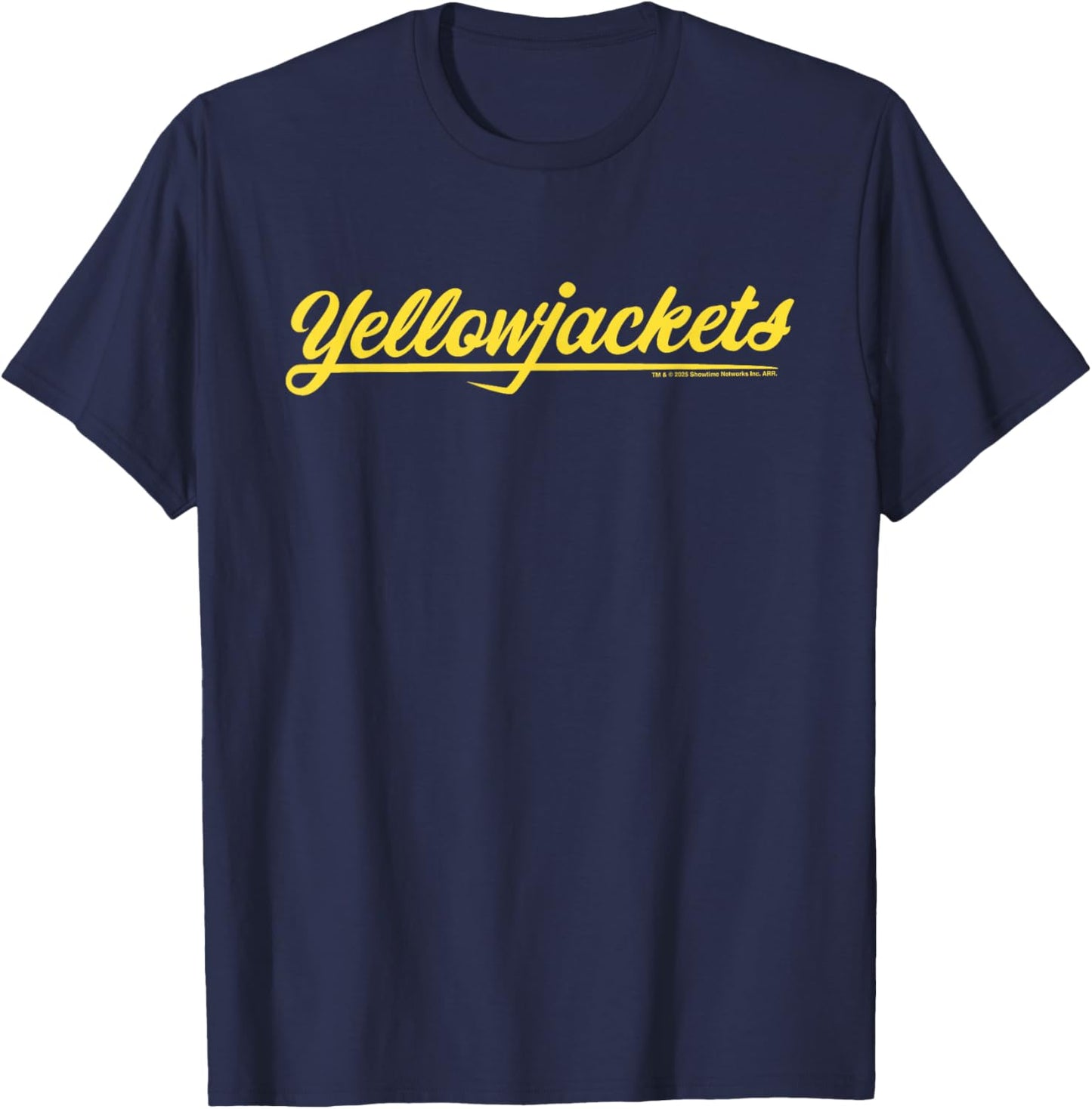 Yellow Yellowjackets Text Logo T-Shirt - T-Shirt | Navy