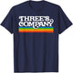 Three's Company Logo Retro Chromatic 80's Rainbow T-Shirt - T-Shirt | Navy