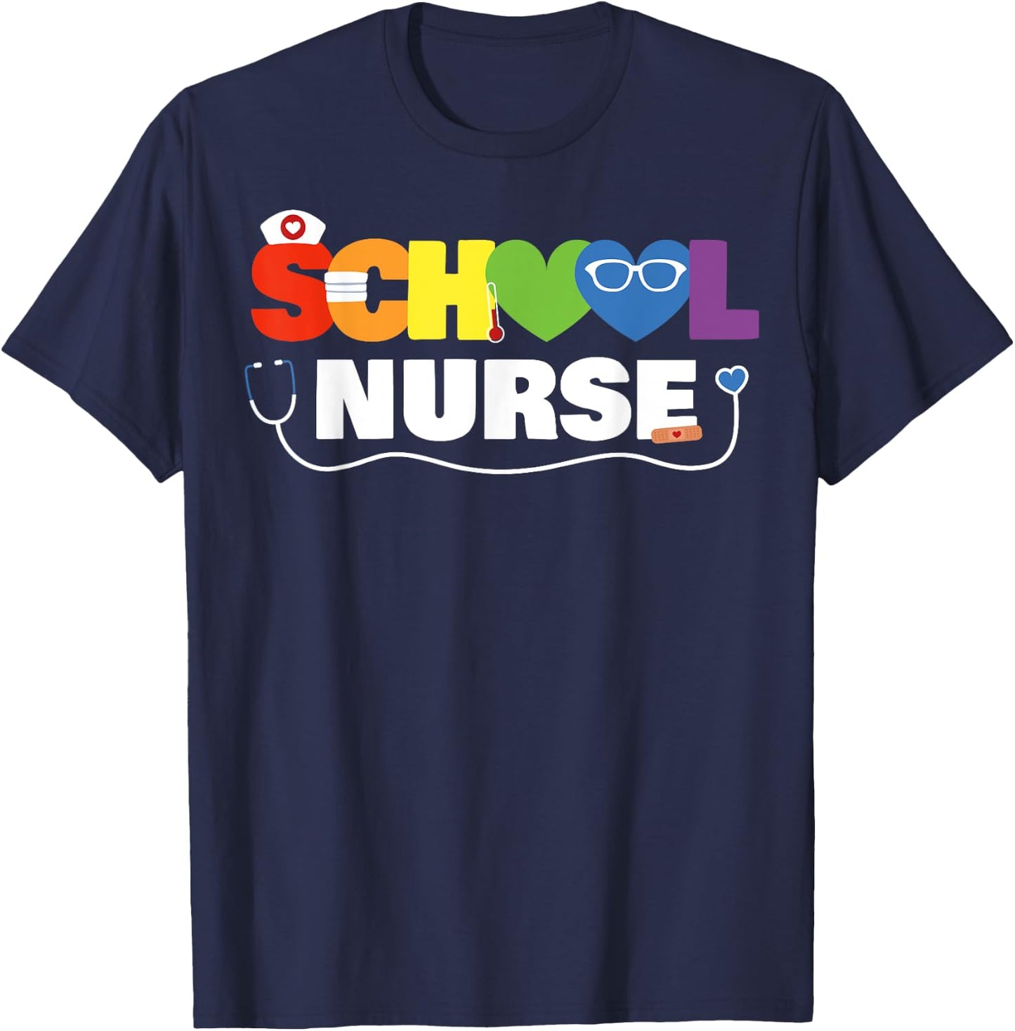 School Nurse Gift Registered Nurse Back To School Nursing T-Shirt - T-Shirt | Navy