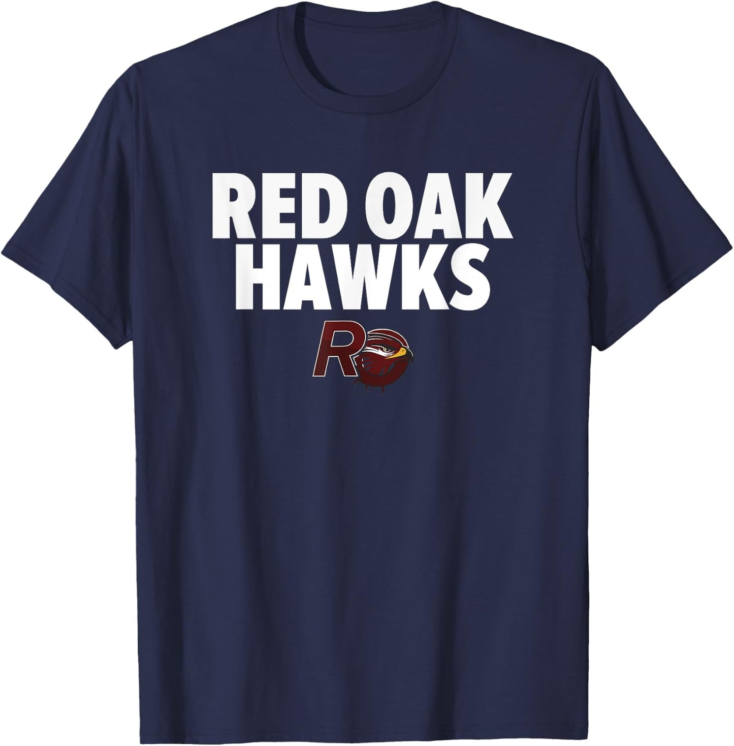 Red Oak Hawks Logo Bold HS T-Shirt - T-Shirt | Navy