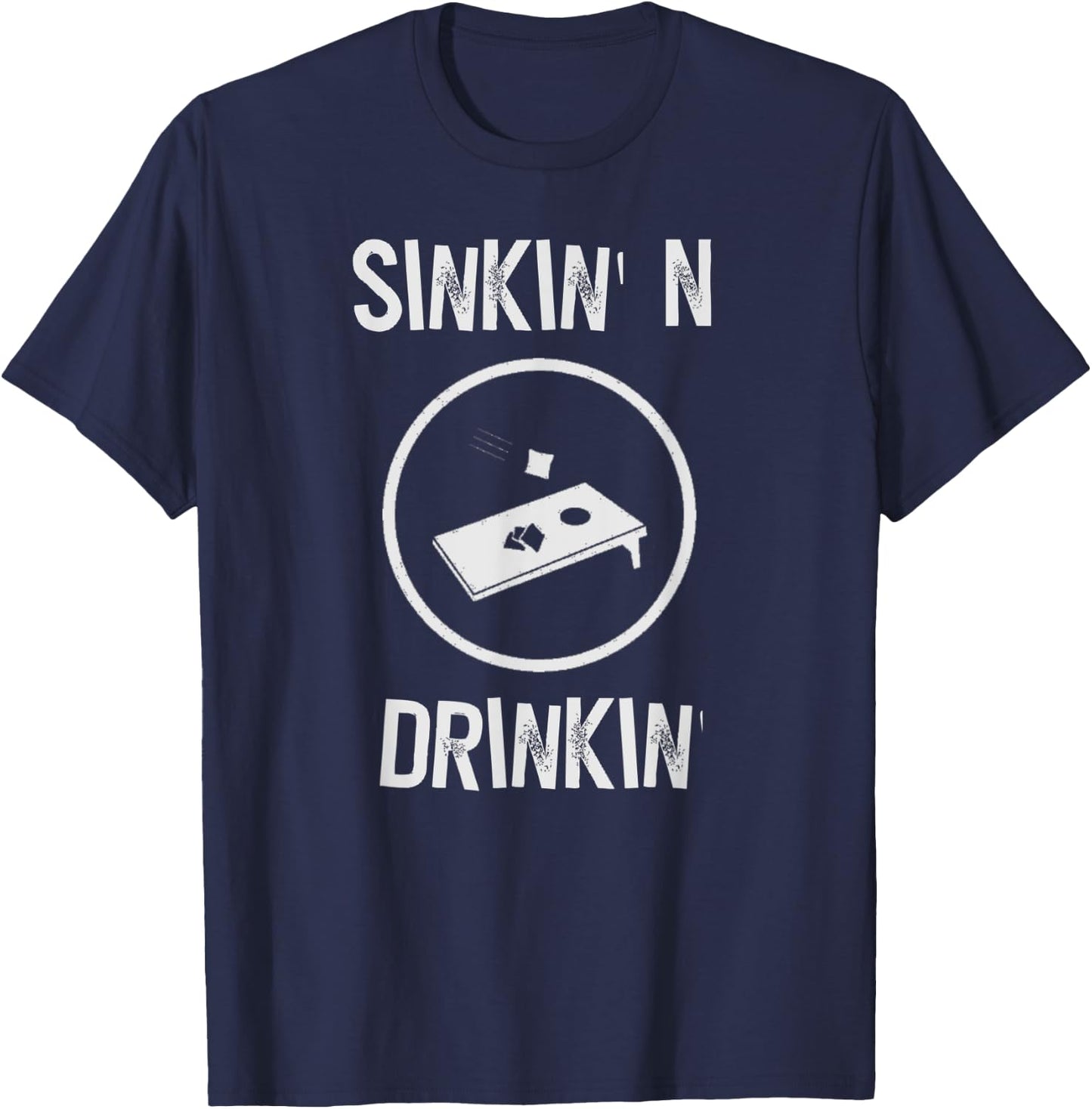 Funny Cornhole Shirts Team Beer Drinking Gift T-Shirt - T-Shirt | Navy