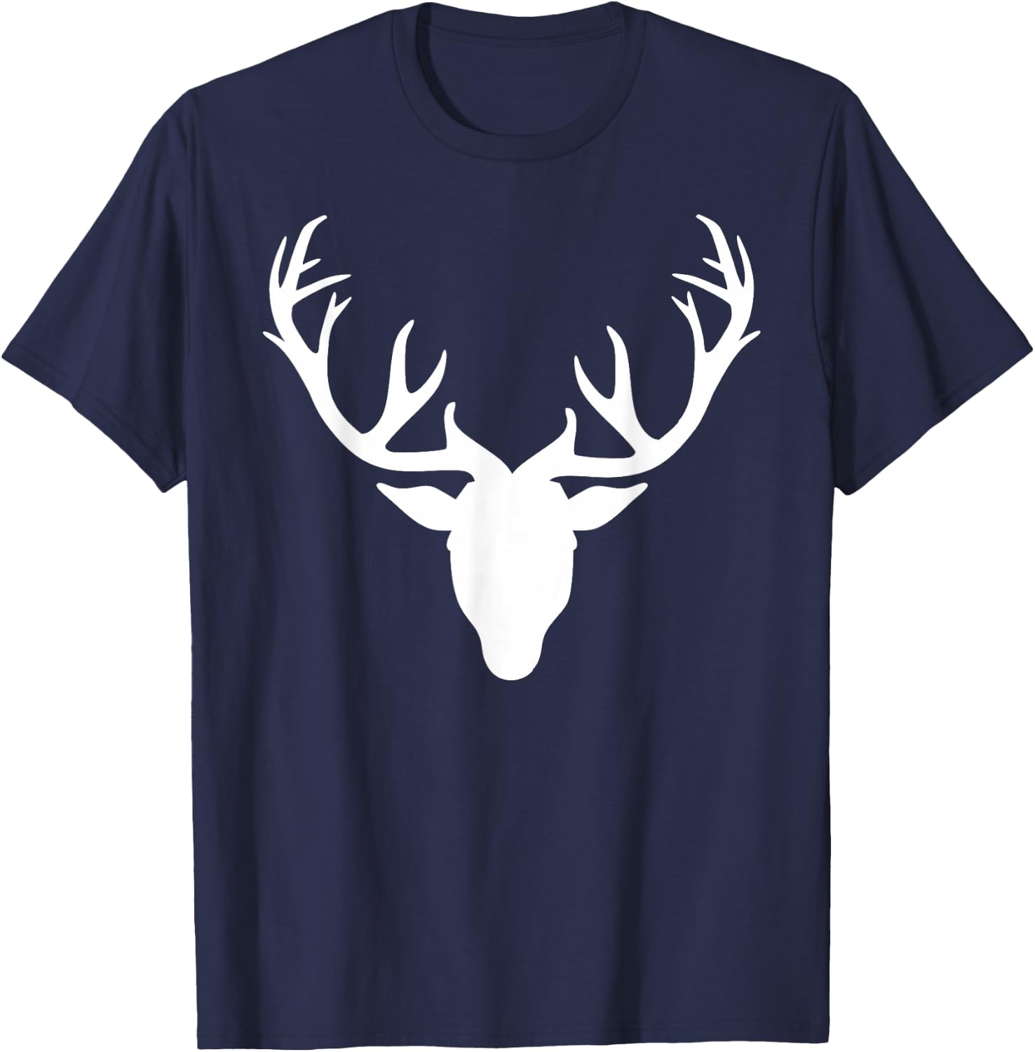 Deer Head Antlers T-Shirt - T-Shirt | Navy