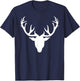 Deer Head Antlers T-Shirt - T-Shirt | Navy