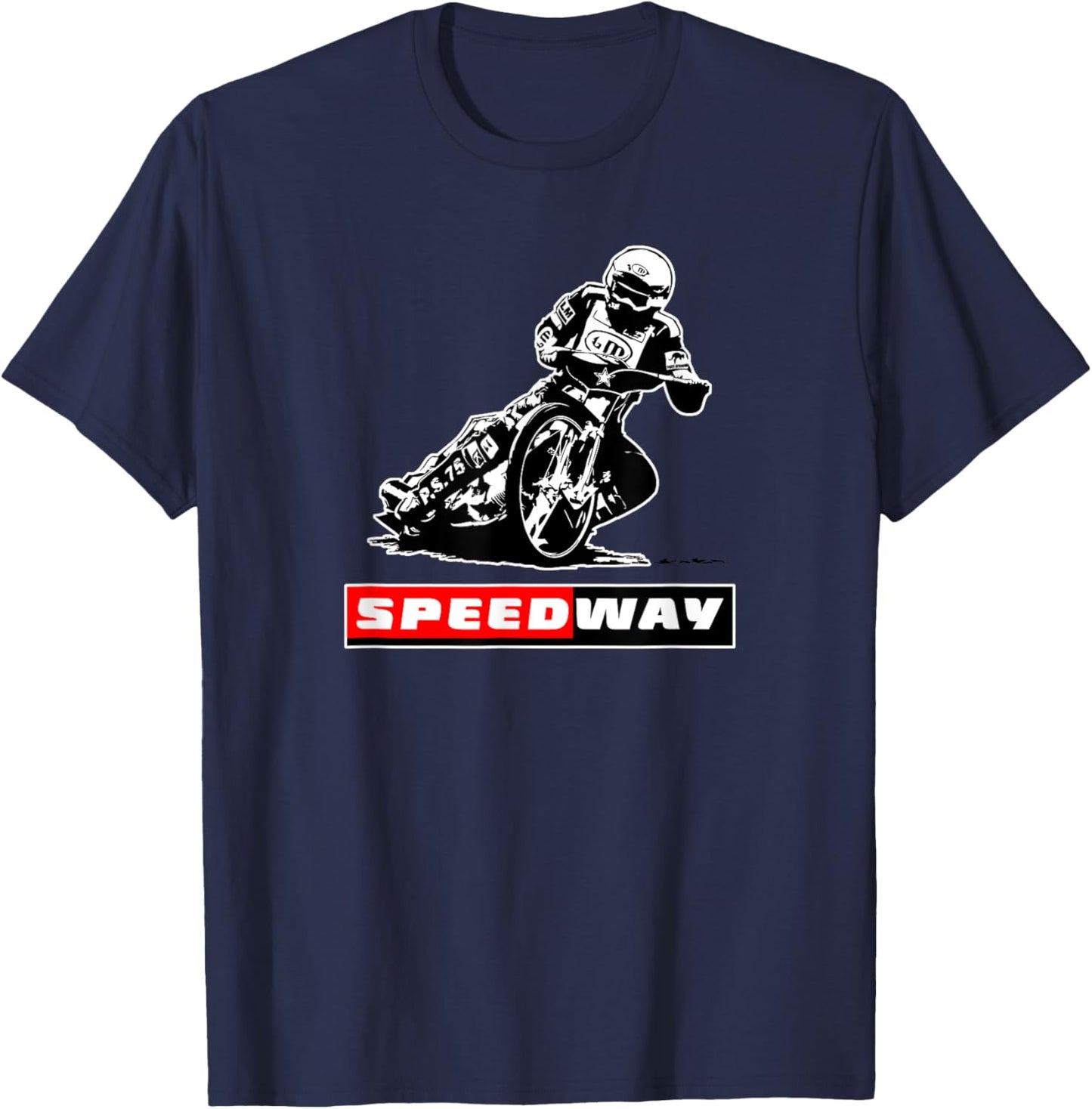 Motorbike Speedway Track Sports Motorcycle Racing T-Shirt - T-Shirt | Navy
