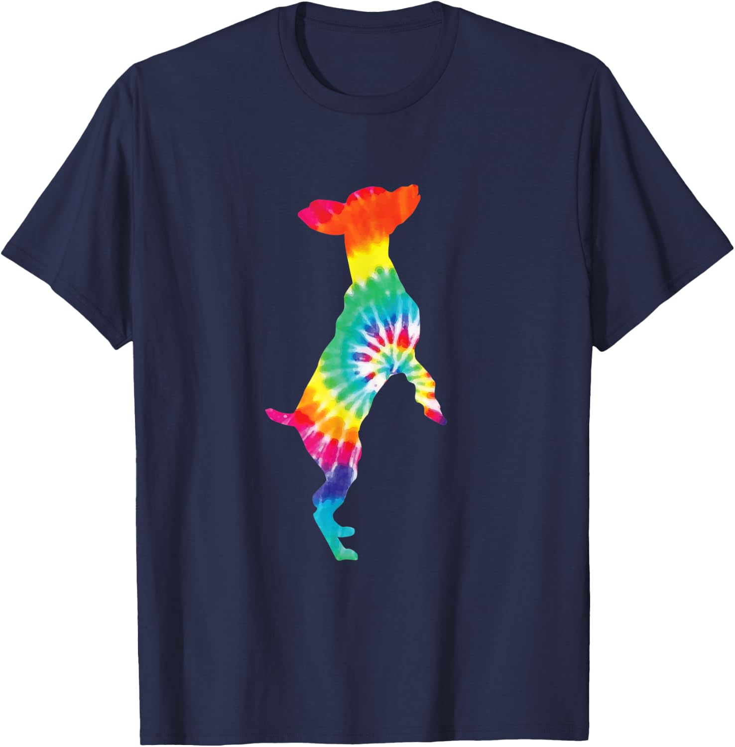 Tie Dye Dog Shirt Hippie Animal Retro Puppy Gift T-Shirt - T-Shirt | Navy