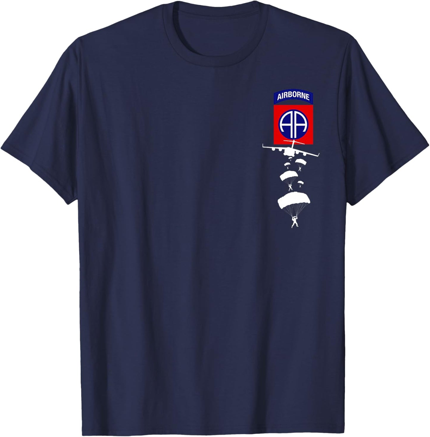 Proud US Army 82nd AIRBORNE Shirt - Veteran Day Gifts T-Shirt - T-Shirt | Navy