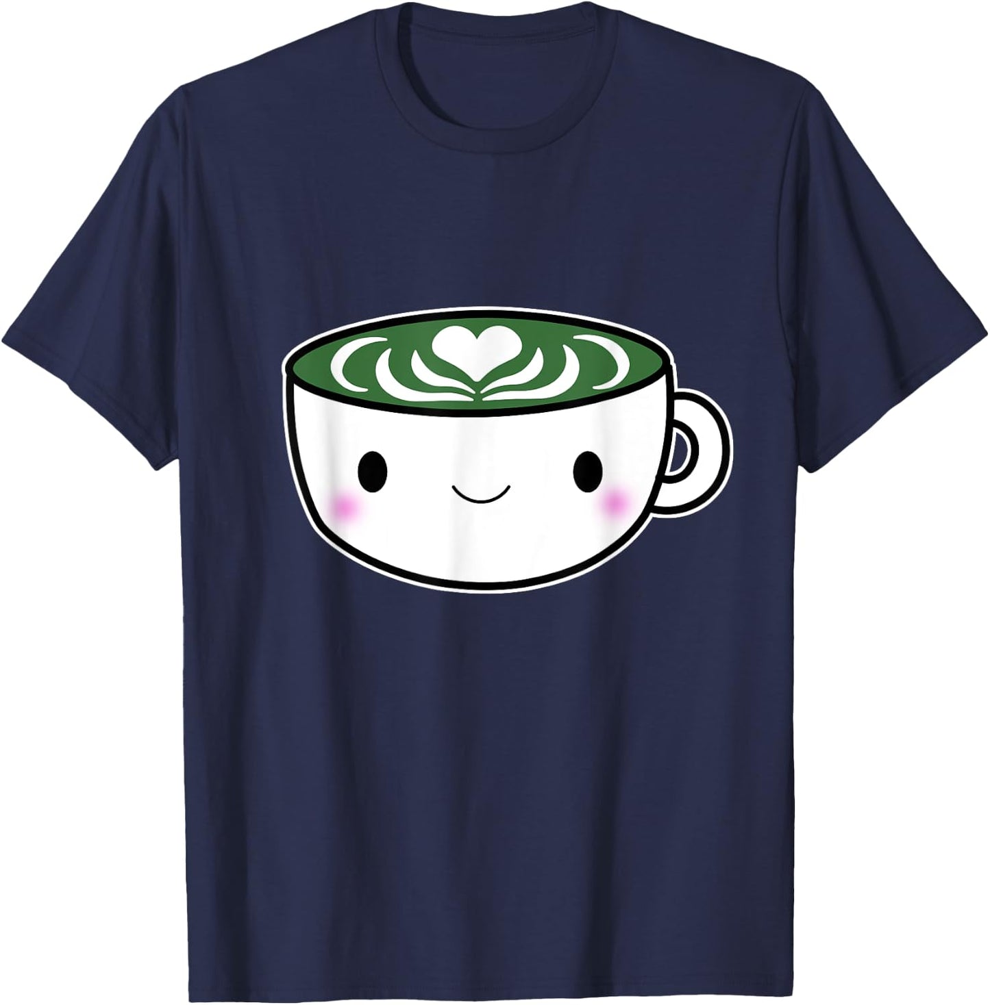 Matcha Shirts Green Tea Latte Kawaii Cute T-Shirt - T-Shirt | Navy