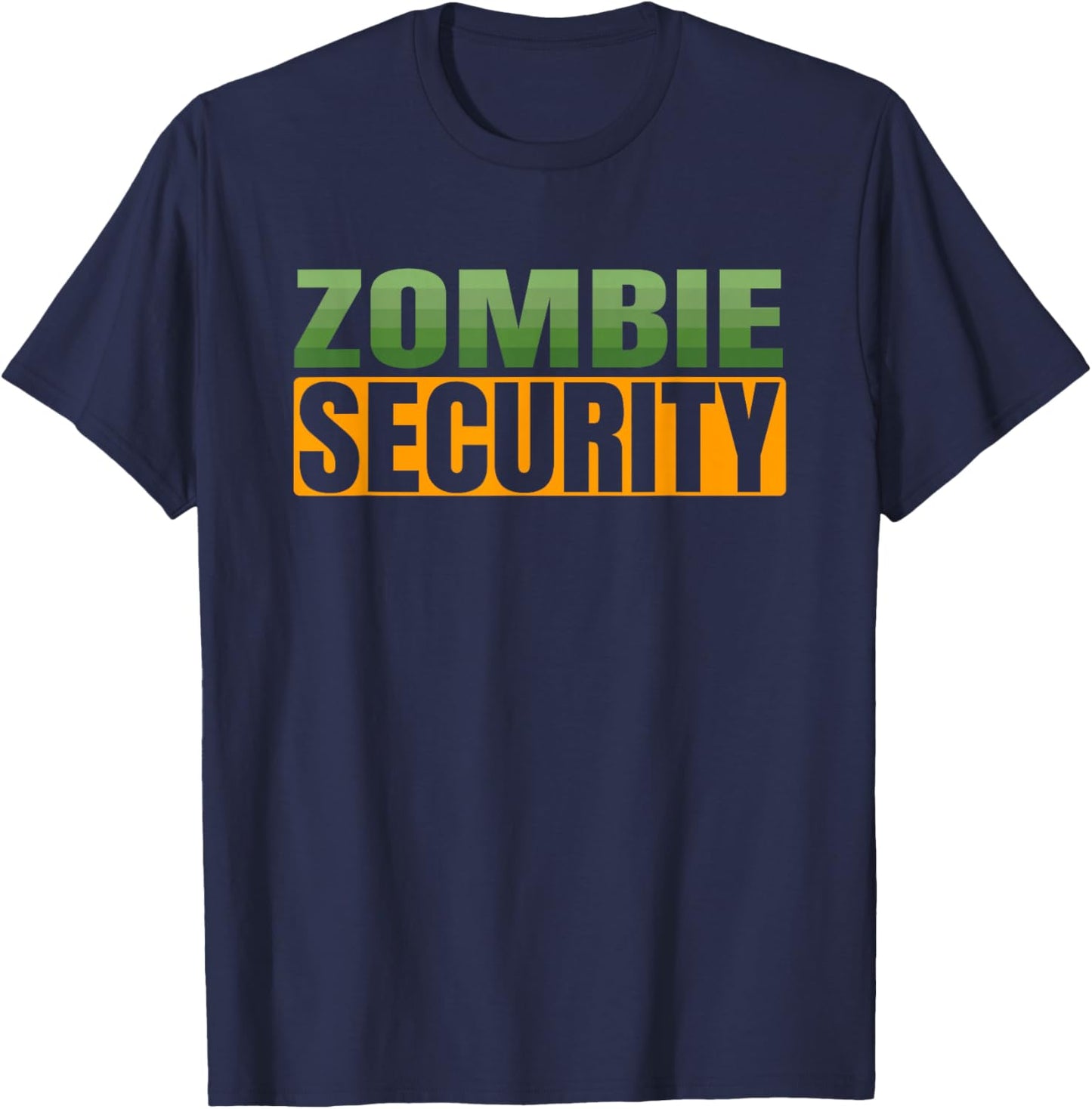 Halloween Easy Quick Mom Dad Adult Costume Zombie Security T-Shirt - T-Shirt | Navy