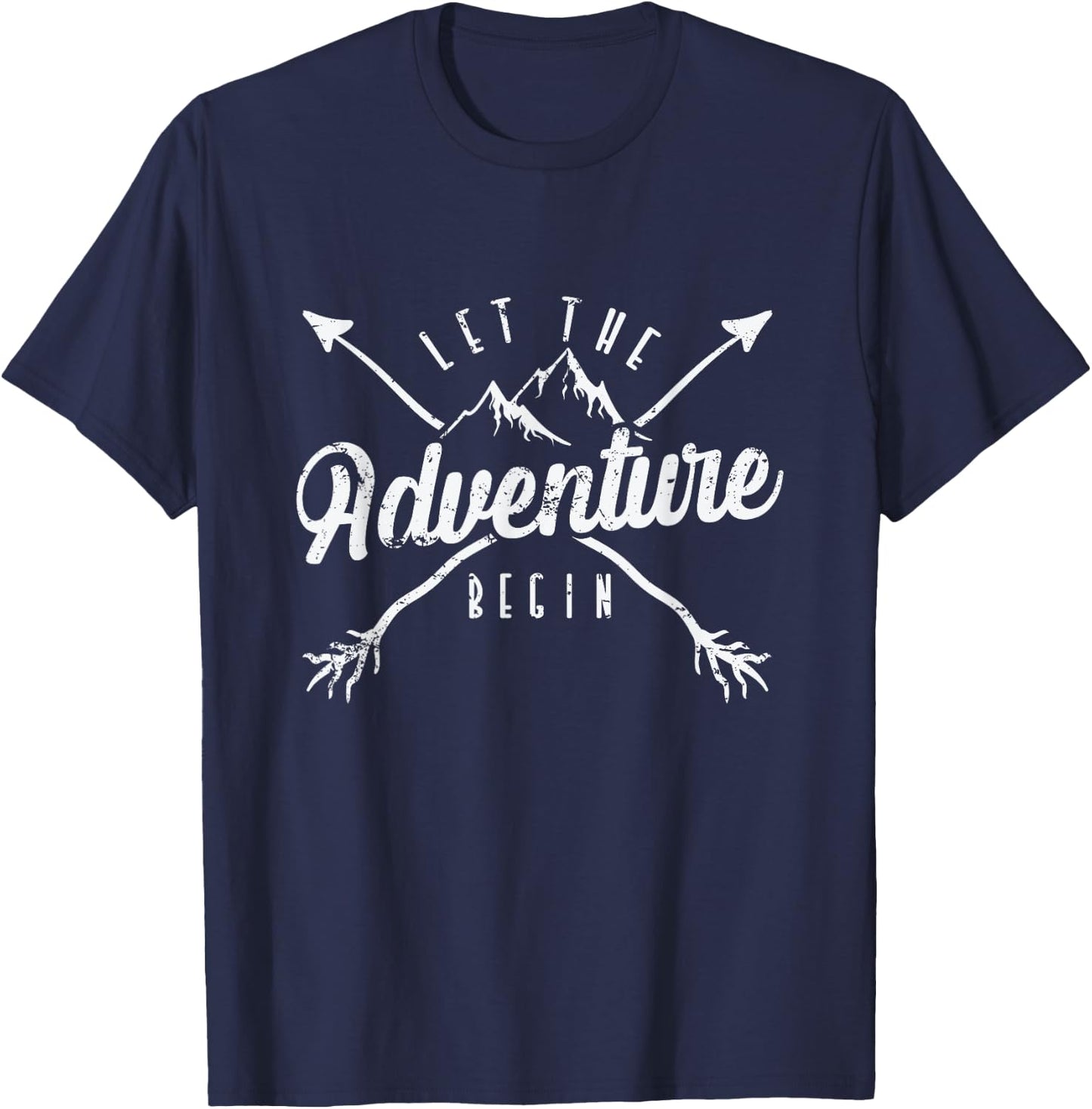 Camping "Let The Adventure Begin" T-Shirt - T-Shirt | Navy