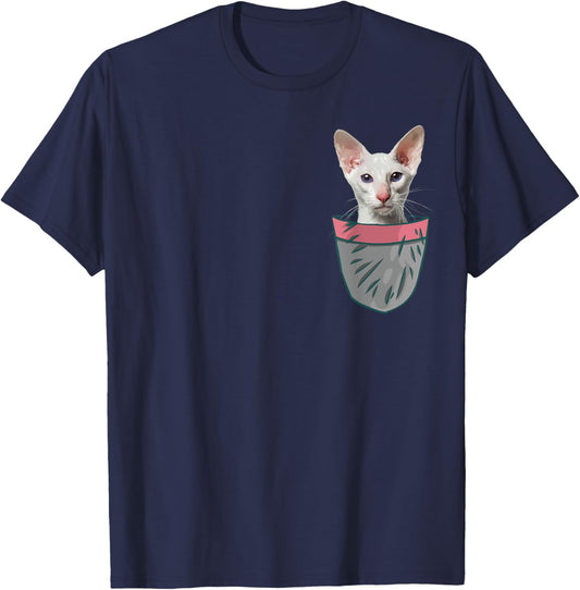 Oriental Shorthair My Your Pocket Kitty T-Shirt - T-Shirt | Navy
