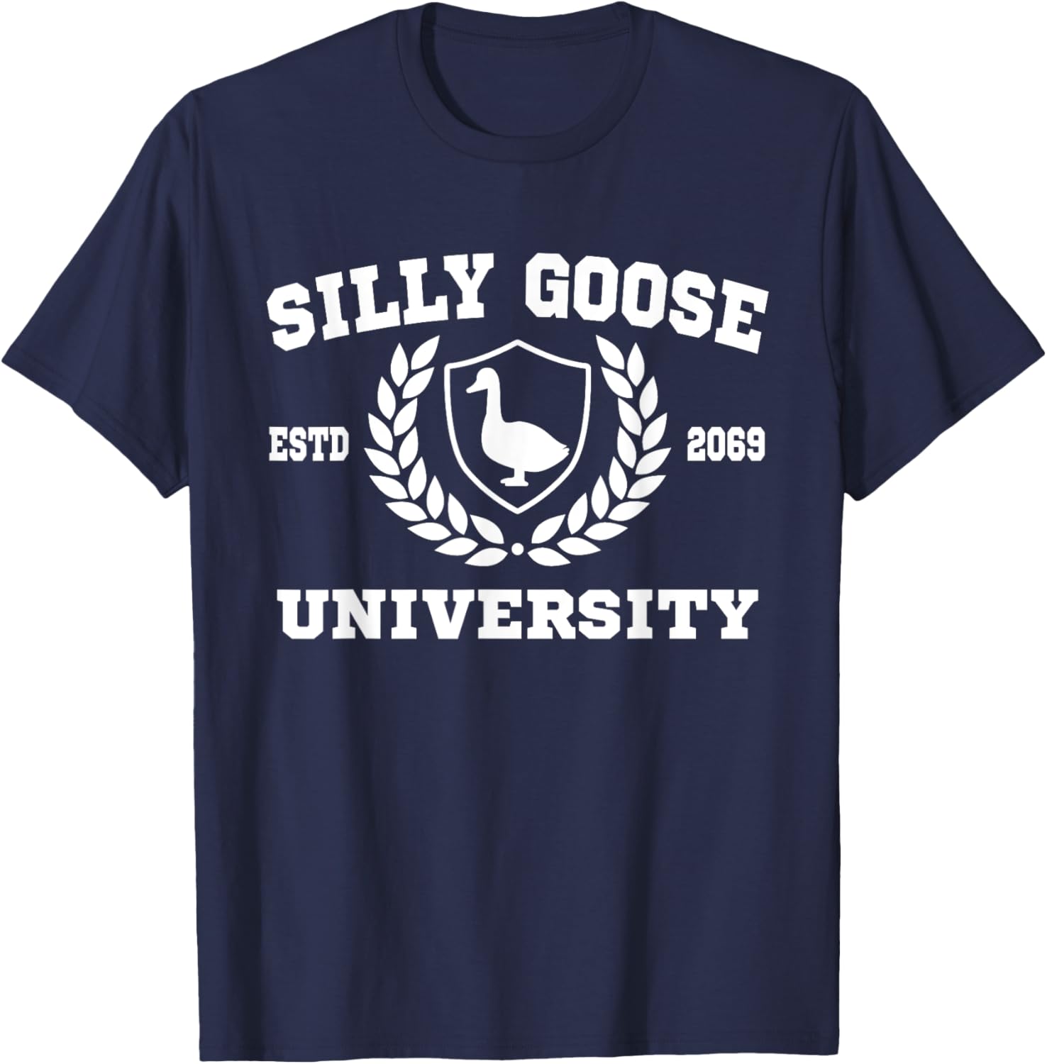 Silly Goose University Funny Meme T-Shirt - T-Shirt | Navy