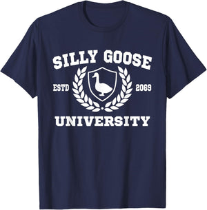 Silly Goose University Funny Meme T-Shirt - T-Shirt | Navy