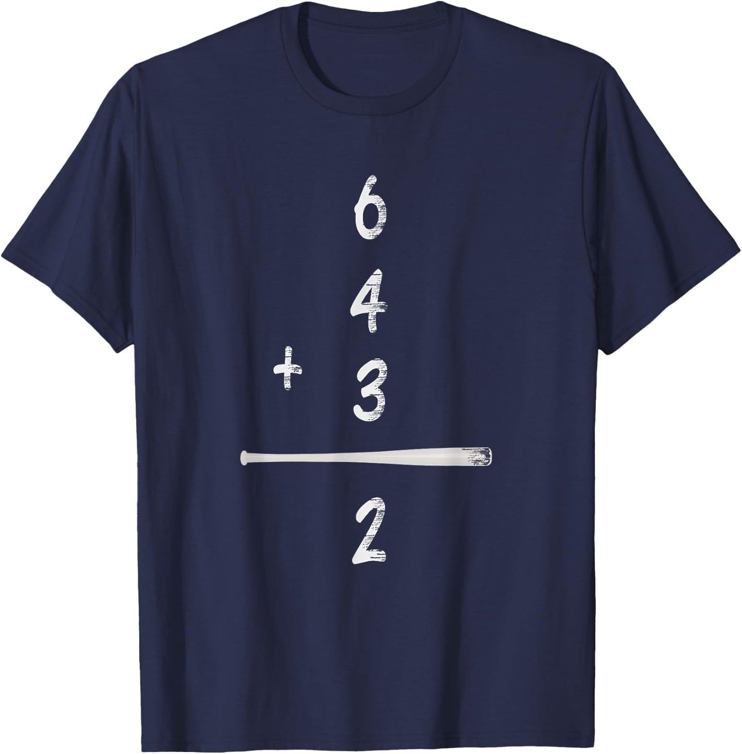 Baseball Math 6 4 3 2 Double Play Cute Softball Game T-Shirt - T-Shirt | Navy